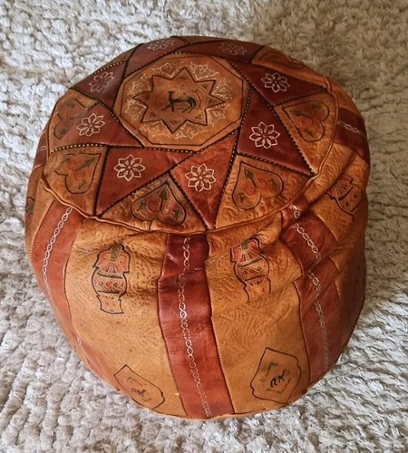 Pouf marocain cuir - marocain, en