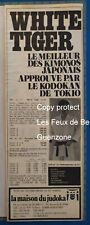 Publicité vintage WHITE TIGER kimono japonais Kodokan Tokyo  1975