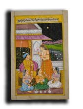 Tableau fait main sur le harem de maîtresse roi moghol 9 x 5,75 po "PN8891"