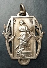 WW1 Très rare médaille patriotique argent 800 "Jeanne Hachette / Beauvais" WWI