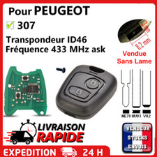 Coque + électronique avec transpondeur pour PEUGEOT 307 Phase 1 2001-2005 