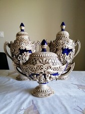 Garniture de cheminée italienne ceramica titano marino