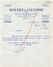 FACTURE  1933 MERCERIE ET
