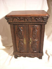 Antique miniature carved wood furniture – Wardrobe – Authentic French provincial