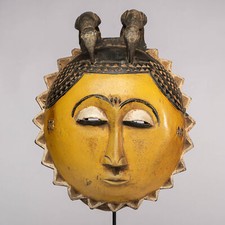 FR0965 MASQUE BAOULE AVEC SOCLE COTE D'IVOIRE AFRIQUE ART TRIBAL AFRICAIN