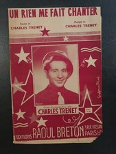 Ancienne partition de musique - Un rien me fait chanter - Charles Trenet - Caf