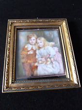 ANCIENNE MINIATURE"FRERE et SOEUR" bien encadrée