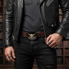 Hommes Boucle Noir Couleur or