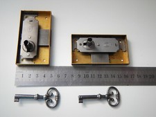 45x 85mm Lot 2 Serrure de Meuble NF46 (Gauche) Armoire,Buffet,Laiton,Vintage