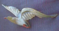 art nouveau BROCHE MOUETTE corne blonde ciselée Georges Pierre signée GIP