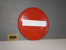 RARE Veritable Panneau "Sens Interdit" émaillé - Vintage Années 60 70 - 32cm