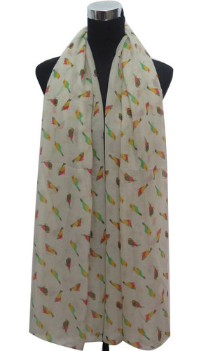 Beige bird print - bird, women's
