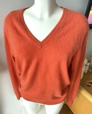 Eric Bompard Pull En Cachemire Orange Corail L Taille Col V
