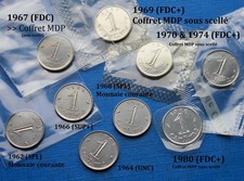 Lot 1 Centime Epi: 1962, 1964