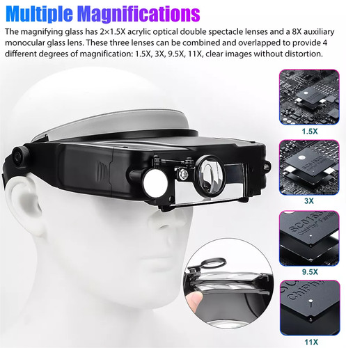 Headband magnifier led light - magnifier,