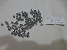 lot de 100 perles anciennes en laiton argenté 6 mm trou 2 mm