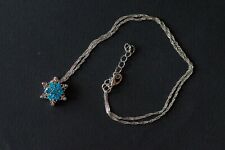 Collier à Pendentif - Flocon de neige bleu