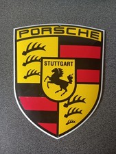 PETITE PLAQUE ÉMAILLÉE INSIGNE PORSCHE STUTTGART AUTOMOBILE 15 CM X 12 CM 