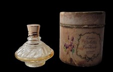 Berdoues violette de toulouse boite et BOUTEILLE PARFUM VIDE verre