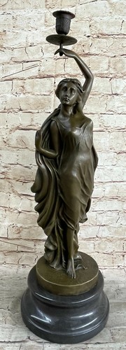 Statue porte bougie femme - porte-bougie, en