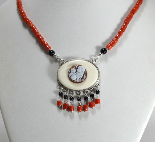 Collier argent 925 camée - argent,