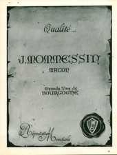 Publicité ancienne vins de Bourgogne J. Mommessin  1949 issue  de magazine Havas