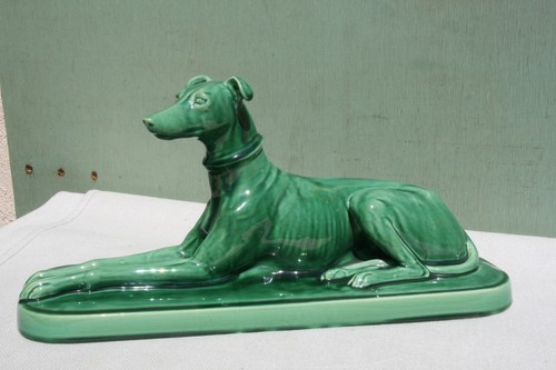 Chien faience vernissée - chien,