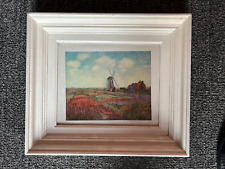 cadre ancien bois peint blanc+