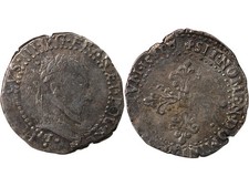 HENRI III - 1/2 FRANC AU COL