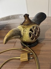 Vintage Superbe Lampe En Céramique Signée À Identifier 29x17 Cm