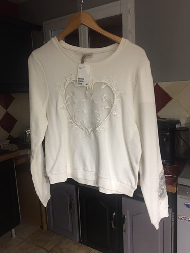 Pull blanc taille l - pull,