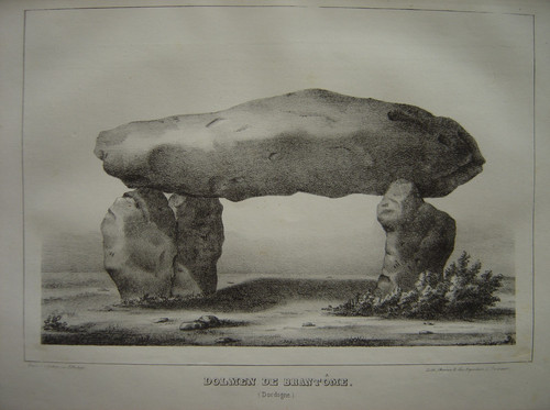 Lithographie dolmen de - lithographie,