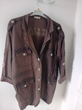 veste saharienne marron style militaire grande taille jusqu'au 50 neuve