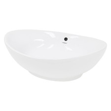 Lavabo vasque évier lave-main salle de bain ovale en céramique blanc 590x390mm