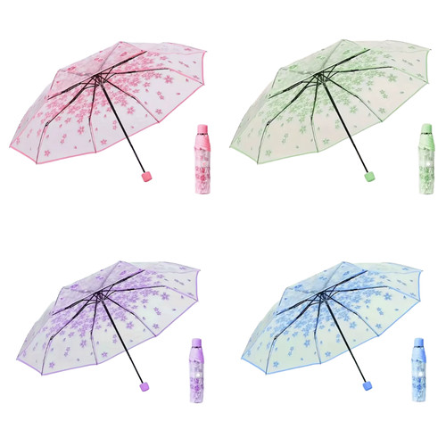Parapluie transparent fleurs