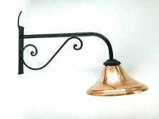 Lampe D'Extérieur En Fer Forgé Avec Cloche En Cuivre Brillant Fixation Murale