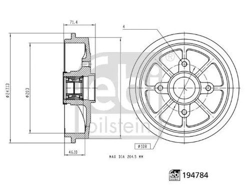 Tambour frein essieu - tambour,