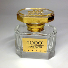 JEAN PATOU 1000 PARFUM 30L vide  flacon cristal sans boite  70mm dorure TBE
