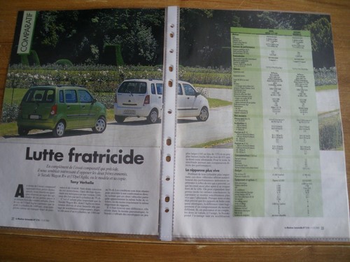 Comparatif opel agila 1 - agila, 1.2