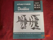 ANCIEN   CATALOGUE   DES  PIECES   CHARRUES   DEMBLON  R 56 S / R 62 S   6/1963