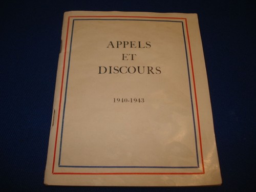 Appels discours 1940 1943 - appels, |