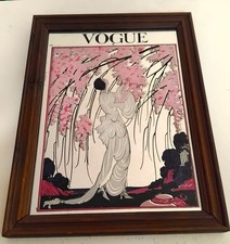 Vintage Cadre Miroir Publicitaire VOGUE art déco