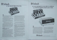 2 BROCHURES AMPLIS MC INTOSH 1985 