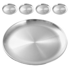  5 Pcs Assiettes Camping Plaque Inox Plaques De Vaisselle En Acier Inoxydable