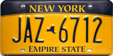 Plaque D'Immatriculation Originale USA Empire State De New York JAZ 6712