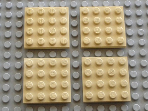 Plaque plate tan - tan, lego