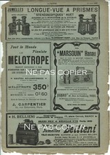 BELLIENI Le Marsouin Fauvel Publicités journal La Nature 1902 appareil photo