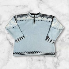 Pull Dale Of Norway 1/4 Zip à Motifs Vintage 2004 Y2K - Pure Laine - L