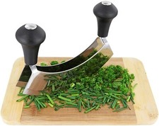 BERCEUSE Couteau Hachoir  Couteau à herbes, avec 2 lames, longueur  14 cm  