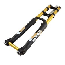 Fourche vtt 26" zoom noir/or 1"1/8 ahead set reglable dh deb. 180mm alu disque a